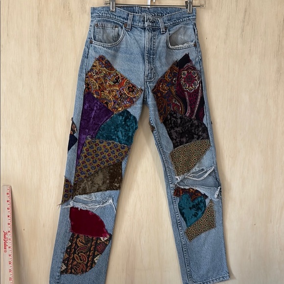 Levi's Denim - Vintage Levi’s Patchwork Jeans 28/28